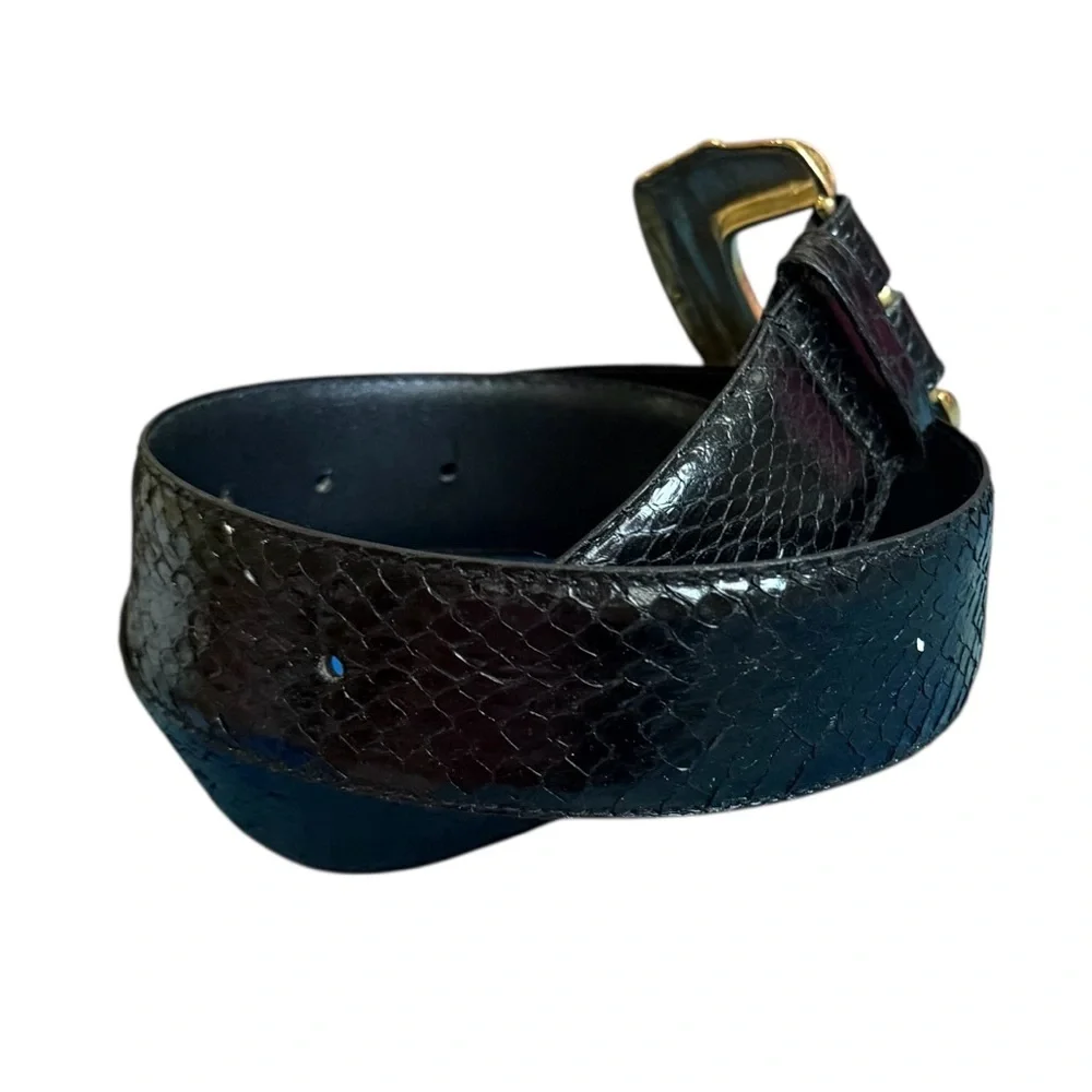 Black Genuine Snakeskin Belt Size Small